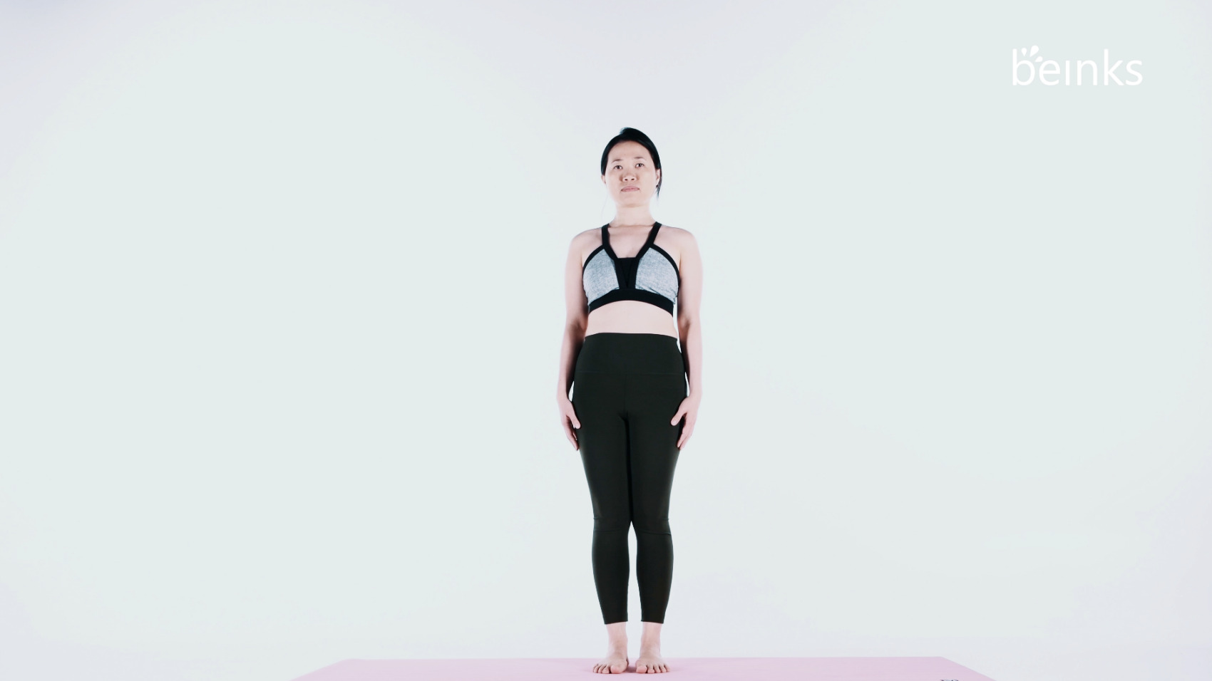 Mountain Pose With Block Between Thighs Yoga (Tadasana With Block